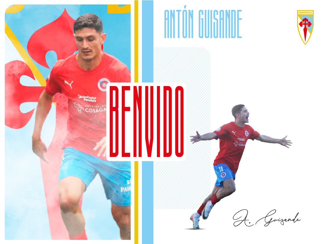 ✍️🩵🤍
📣 Antón Guisande, velocidade e gol para o ataque branquiazul

🤝 O extremo chega ao Compos co obxectivo de conseguir un novo ascenso

𝐀𝐧𝐭𝐨𝐧 𝐆𝐮𝐢𝐬𝐚𝐧𝐝𝐞 🩵🤍

✍️ sdcompostela.com/gl/2025/06/25/…

#BenvidoAntónGuisande