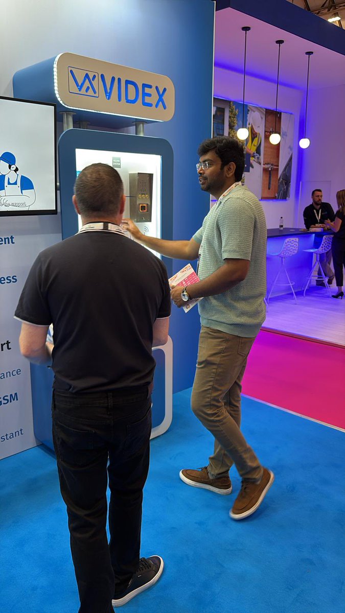 VidexSecurity's tweet photo. Day 2 at @Housing_event and we’re back on Stand C21 talking #accesscontrol, compliance &amp; #doorentry 👏🏽

Great to see so many #housing professionals stopping by to discuss how our systems support housing entry 🙌🏽

#Videx #DoorEntry #Housing2025 https://t.co/jlNH5djPb7