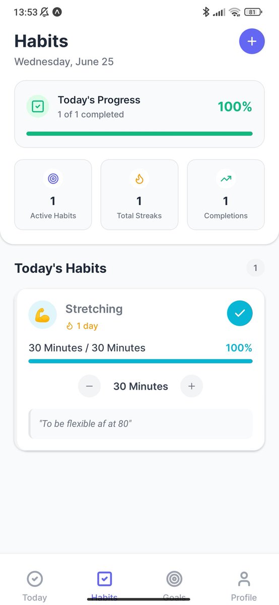 JaimeLeuti's tweet photo. Making really good progress on my first ever app

The best and ultimate task, habit and goal tracker.

On track to finish by the date I set, hopefully.

Many things to improve, fix and add.
But it's been going way smoother compared to when I started 

Some demo pics: https://t.co/juTB63trp6