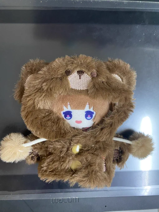 パペット届いた! 早速クマパーカーを着たみた!! (サイズ大きかったけどかわいい) #ちえったー