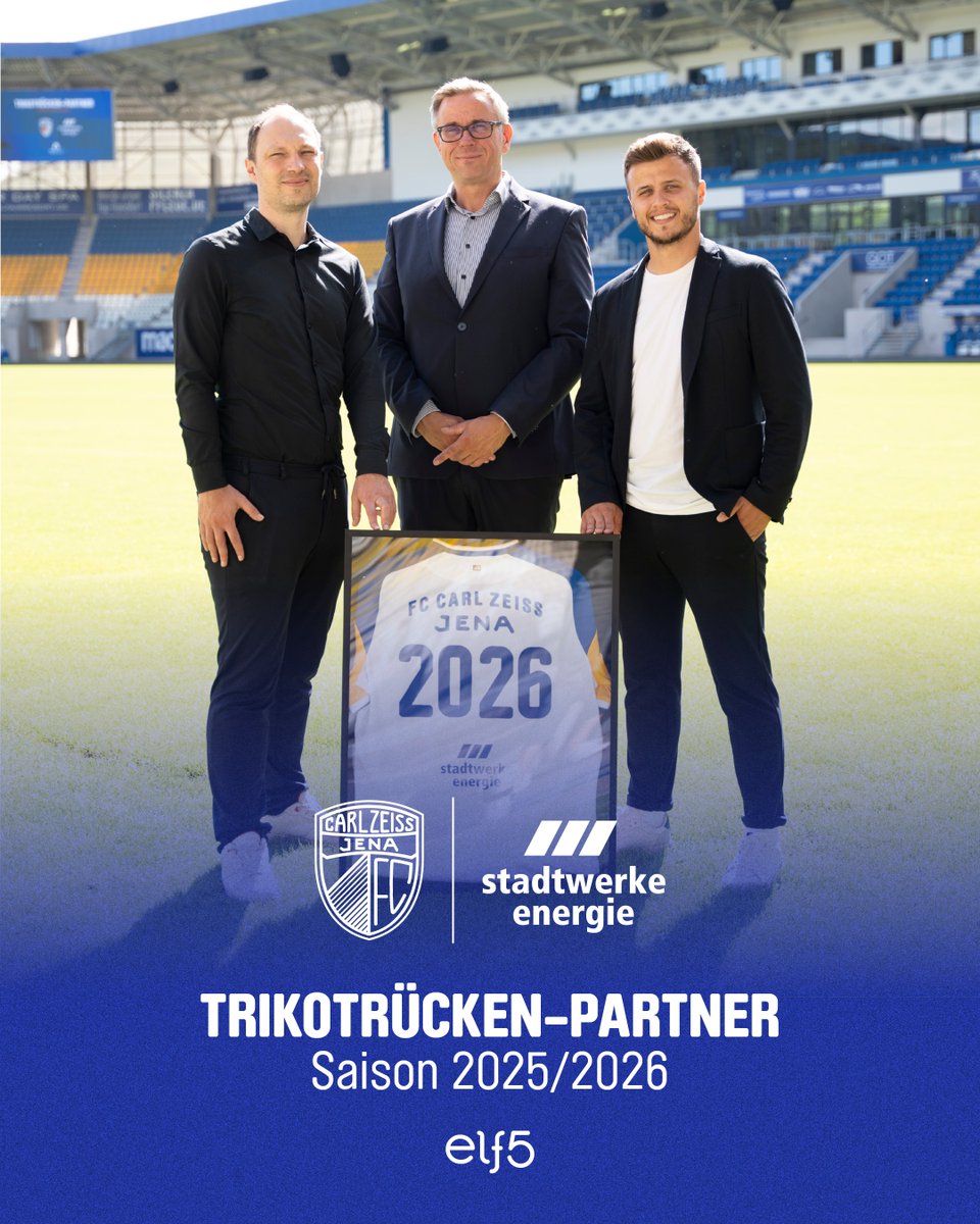 fccarlzeissjena's tweet photo. 𝐒𝐏𝐎𝐍𝐒𝐎𝐑𝐄𝐍-𝐍𝐄𝐖𝐒 🗞️

Stadtwerke Energie Jena-Pößneck verlängern und erweitern Sponsoring beim FC Carl Zeiss Jena

Zur Meldung 📲 https://t.co/EIWiB3AYqh

#FCC #fccarlzeissjena #MehrAlsFußball #Sponsor #Sponsoring #StadtwerkeJena #StadtwerkeEnergie #Jena #elf5 https://t.co/pamHJnG8ZI