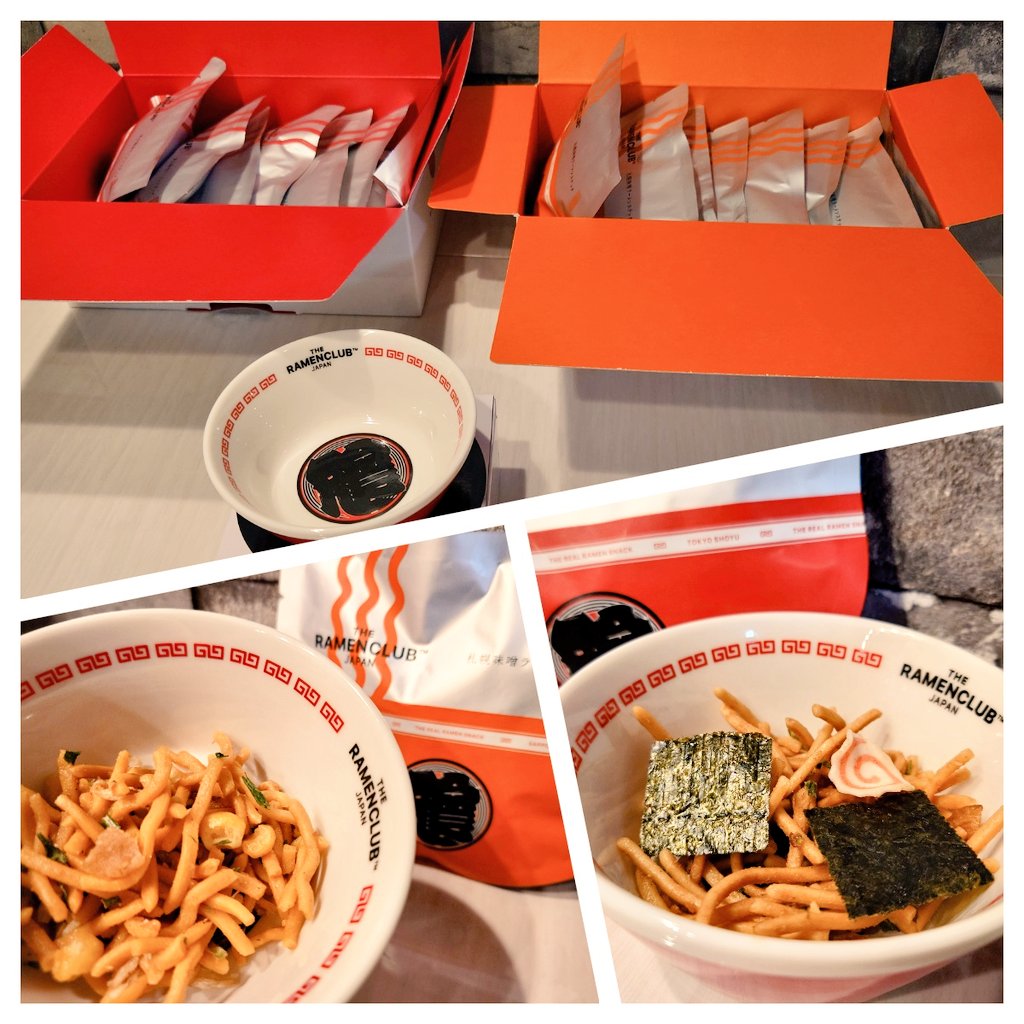makoo111's tweet photo. #まこの当選報告111
RAMEN CLUB【公式】
（@ramenclub_jp) 様より当選し、
🍜東京醤油ラーメンスナック 8袋入り ×1箱 
🍜札幌味噌ラーメ���スナック 8袋入り ×1箱 
🍜ミニラーメンどんぶり ×1個
頂きました✨
自家製麺にメルトスープを纏わせ、リアルな具材をトッピング👏
ガリっとジュワっと、口の中でスープが広がる新感覚のラーメンスナックです。
可愛いどんぶりに入れて頂きました💕
濃厚ザクザクな味わいがやみつきになります😆
チャーシュー、のり、コーン、ナルト具材の味もしっかり組み合わせも最高です☺️
この度は素敵なご縁をありがとうございます😊