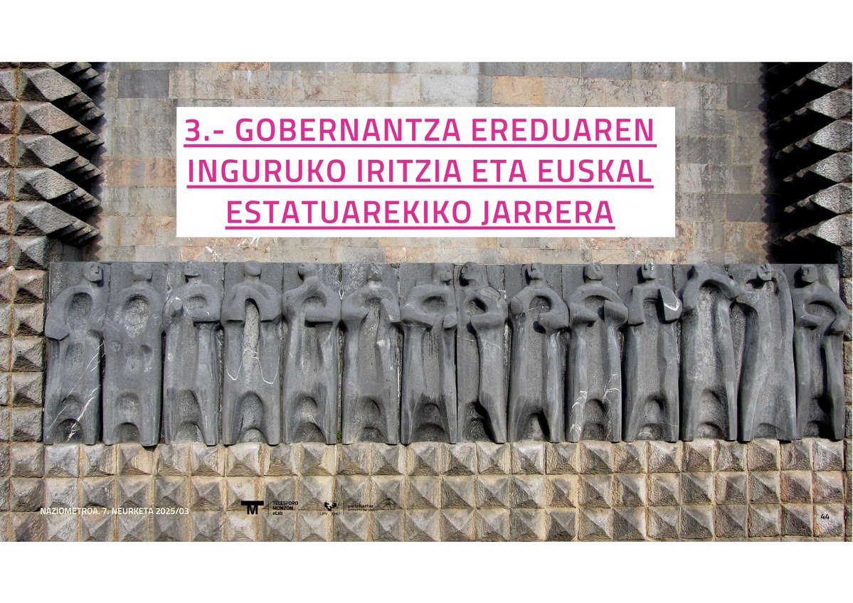 👥Zer dio euskal jendarteak 7. #Naziometroa n?    

📒Txosten osoa: telesforomonzonlab.eus/7-2025-03-neur…

Zenbait datu azpimarragarri GOBERNANTZA EREDU ETA EUSKAL ESTATUAren inguruan🧐⬇️