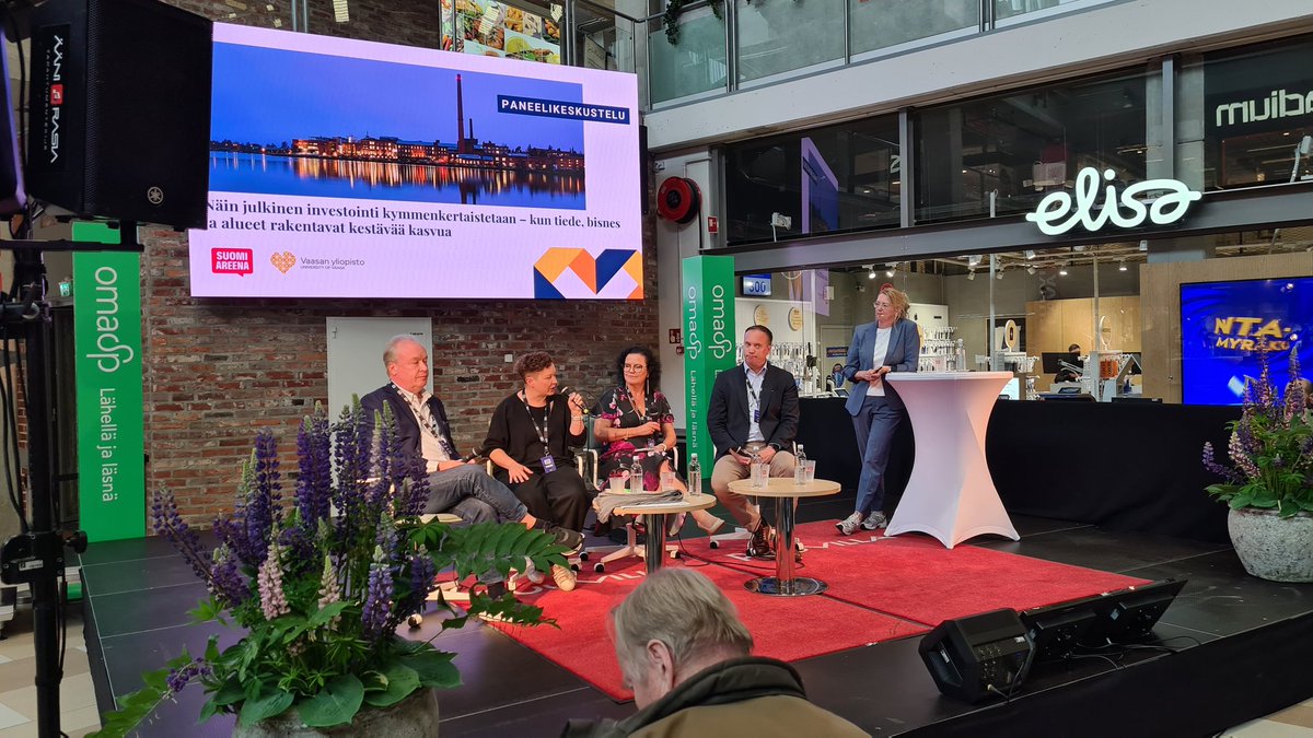 Vaasan yliopistom SuomiAreena-keskustelussa aiheena oli Näin julkinen investointi kymmenkertaistetaan - tiede, bisnes ja alueet rakentavat kestävää kasvua.

➡️ Lue juttu &amp; katso tallenne: uwasa.fi/fi/uutishuone/…