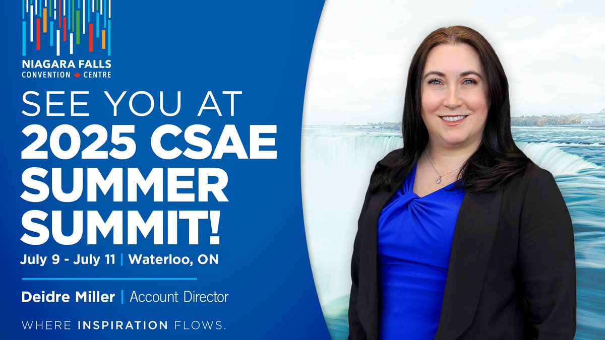 The countdown is on for CSAE Summer Summit in Waterloo next month!  Make sure to connect with our Account Director, Deidre Miller, and discover what makes Niagara Falls a standout destination for business events!

#NFCC #WhereInspirationFlows⁠