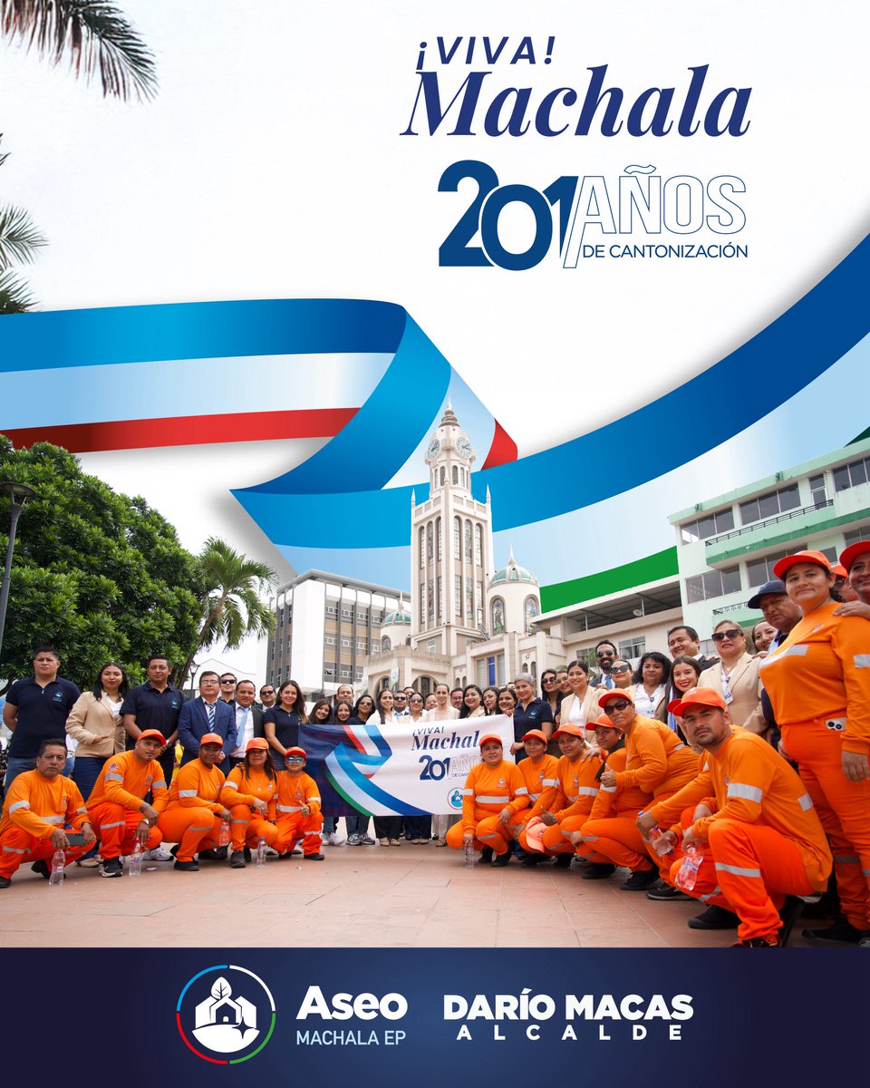 ¡201 años creciendo juntos! Machala es grande por su gente. Sigamos construyendo una ciudad cada día más hermosa.

#MachalaLaGranCiudad
#DaríoMacasAlcalde
#MachalaCompromisoDeTodos
