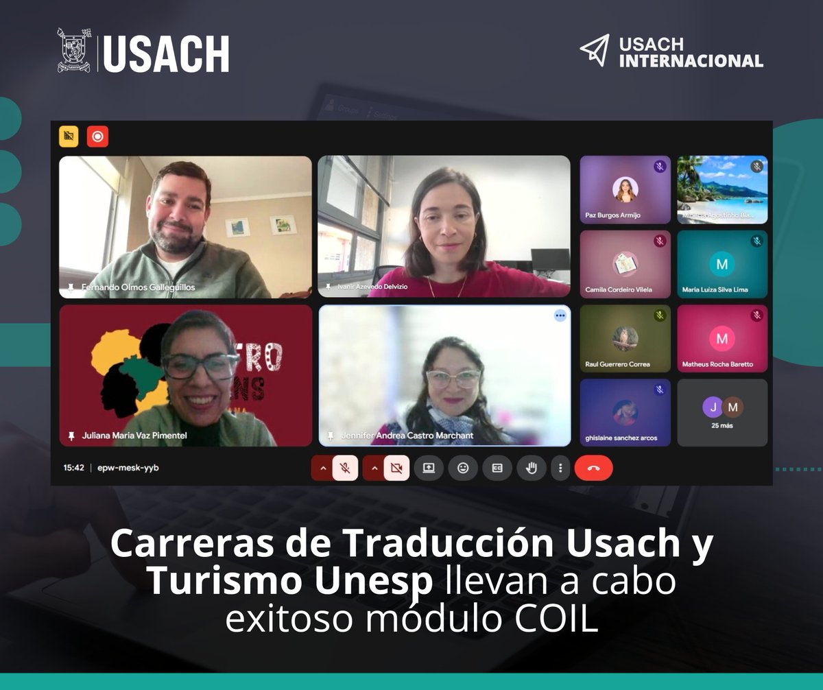“La experiencia fue desafiante, enriquecedora e innovadora, ya que permitió unir a estudiantes de carreras y países diferentes en actividades de reflexión, conversación, traducción y creación audiovisual”, expresó la profesora Jennifer Castro. 🇨🇱🇧🇷

📝 lnkd.in/dT_XE75N