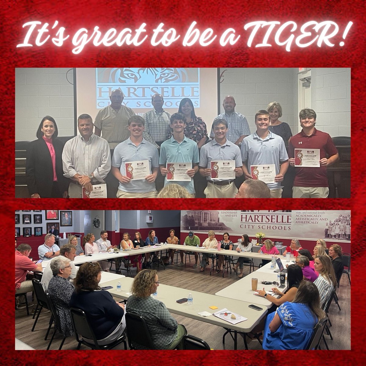 Congratulations to our HHS State Champion Baseball team! Dr. Sutherland &amp; the School Board recognized our student-athletes who brought home the state championship. 
Dr. Sutherland also met with administrators and staff to discuss the power of effective communication &amp; teamwork.