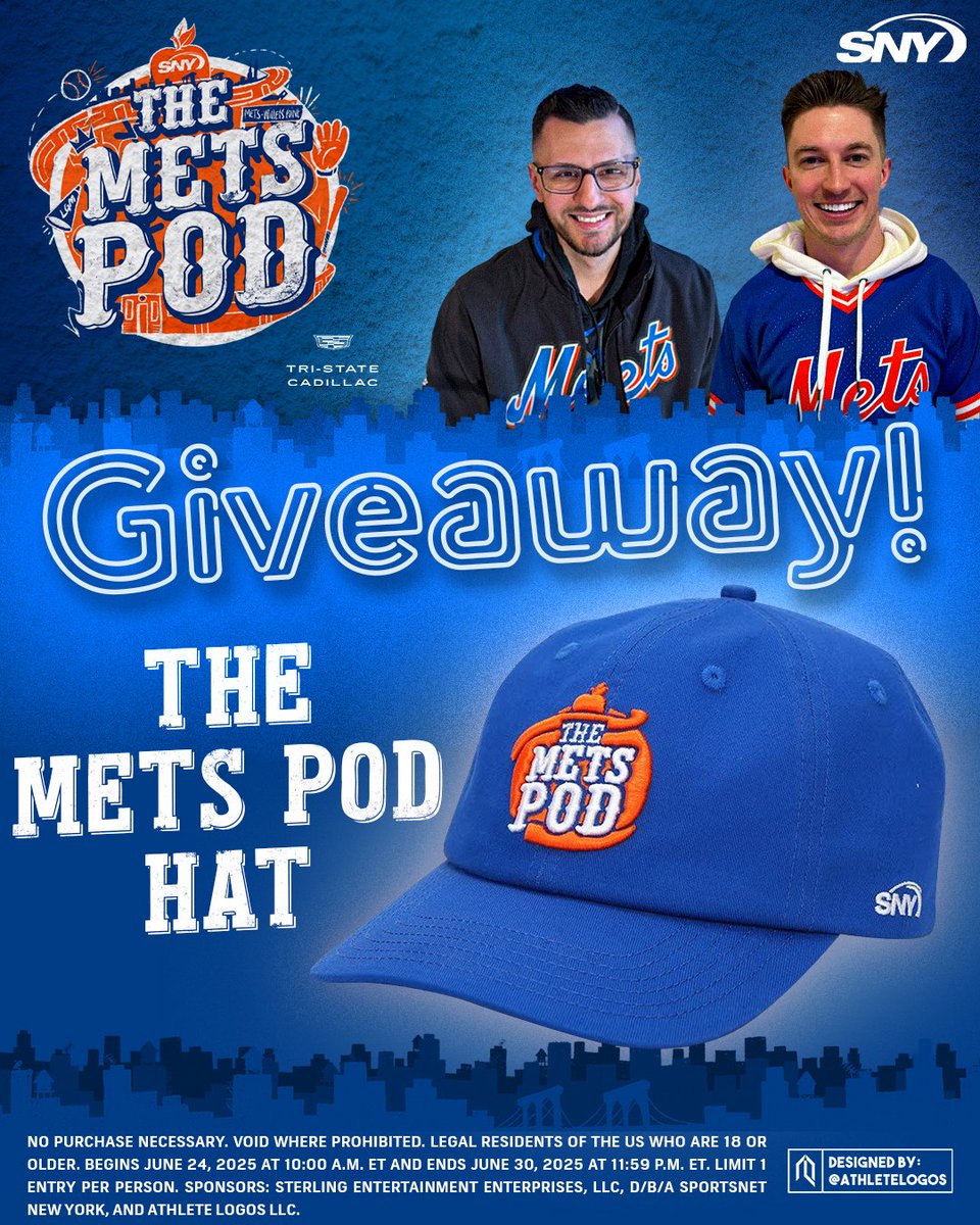 🍎 GIVEAWAY 🍎

💥 REPOST THIS 💥 for your chance to win an official hat of The Mets Pod, designed by <a href="/athletelogos/">Athlete Logos</a>!

Make sure to listen and subscribe to the The Mets Pod with Connor and Joe!