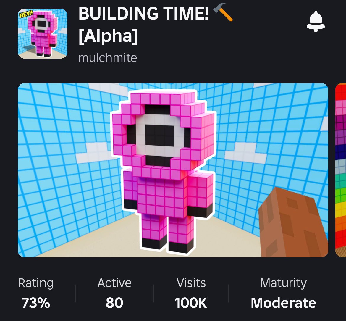 mulchmite's tweet photo. 100,000 PLAYS! 🥳

Are you one of them? 

https://t.co/RtB6lacOmv

#roblox #robloxgame #robloxdev https://t.co/eWF105VSlZ