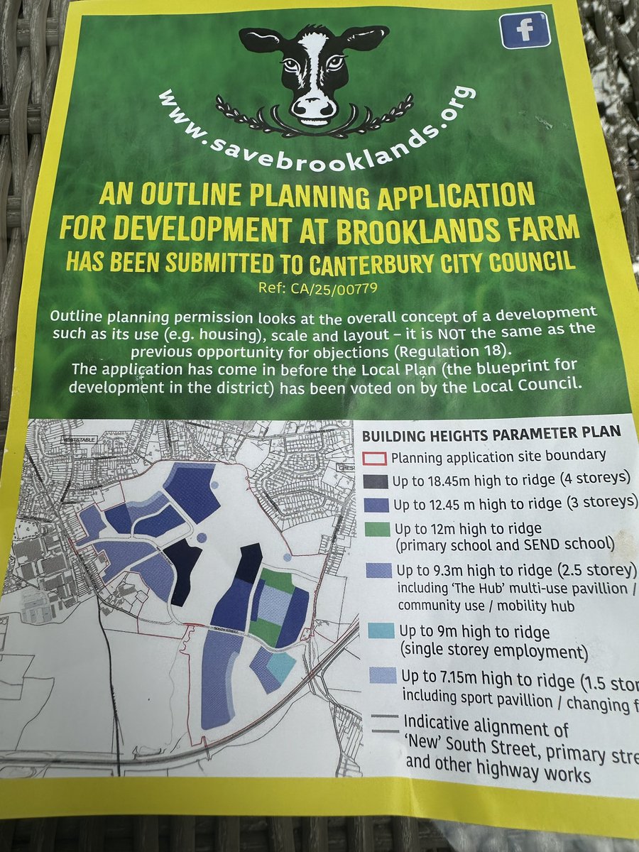 Everyone who cares about #Kent should read &amp; object by 2/7/25 #BrooklandsFarm 1,350 houses , industrial area , 2 schools (Are there the teachers to fill them ?) 4 storey buildings , #foodsecurity &amp; #sewage for a start ..