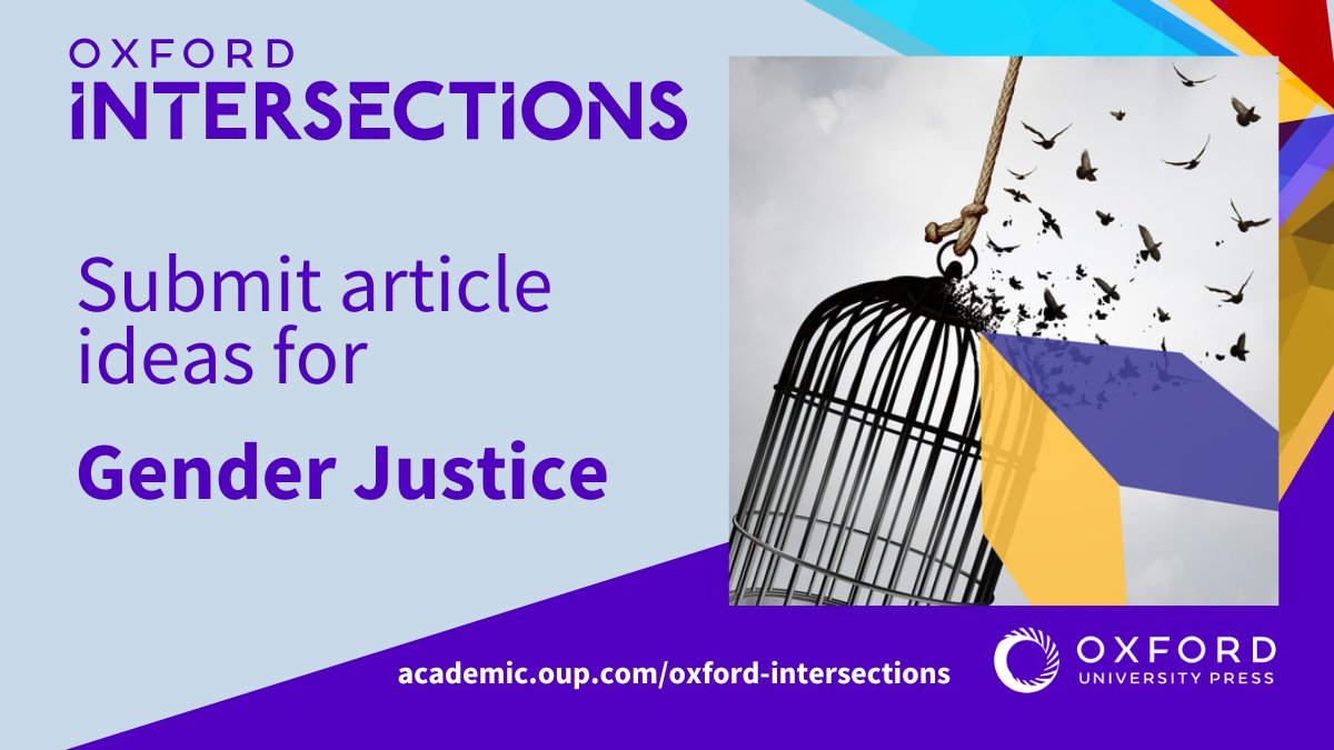OUPPhilosophy's tweet photo. 📢 Inviting all scholars in gender studies to submit article ideas! Oxford Intersections: Gender Justice is looking for article ideas that explore how gender intersects with all aspects of life through interdisciplinary research.

Learn more: https://t.co/2WTekZi2hj https://t.co/EjXs7jAVJ8