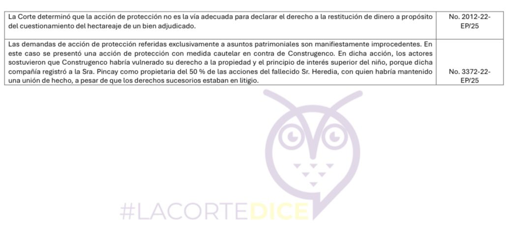 🔵Casos de manifiesta improcedencia de la acción de protección actualizado a junio de 2025