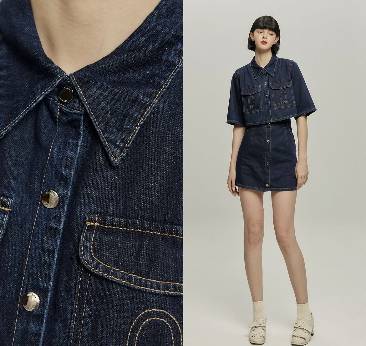 6月28日(土)新作販売開始 《動物の形をしたクッキー》Top,Skirt / Navy