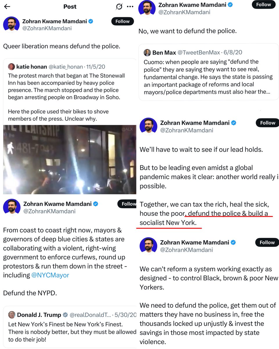NinoSabioX's tweet image. Here's pro-Hamas Socialist Zohran Mamdani repeatedly supporting the asinine #DefundThePolice strategy.

He might be New York City's next Mayor.