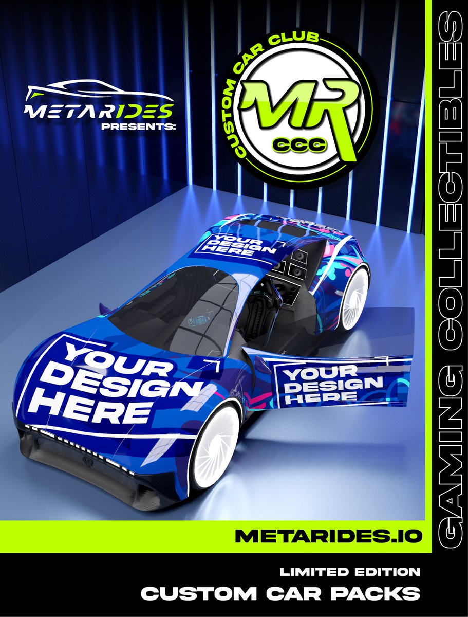 🚨 BRANDS, START YOUR ENGINES 🚨

MetaRides has launched the Custom Car Club - a first of its kind gateway for brands, businesses, web3 projects &amp; IP holders to roll into the gaming and metaverse worlds in style. 

Get your own custom branded, interoperable digital vehicle for