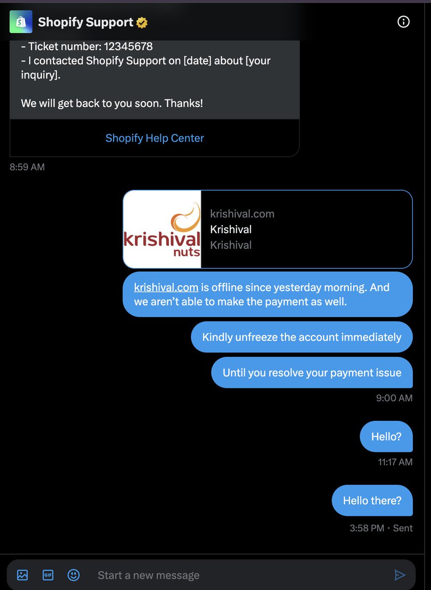 venkatesh3007's tweet photo. @tobi is this the kind of support you have asked your team to provide? One of the worst support team I have come across. Our website is down for more than 24 hours now!!! Repetitive response from the team, unable to resolve the payment gateway issue for paying shopify bill. We tried 10+ different credit cards and UPI ids, none working! Is there anyone here to resolve it?