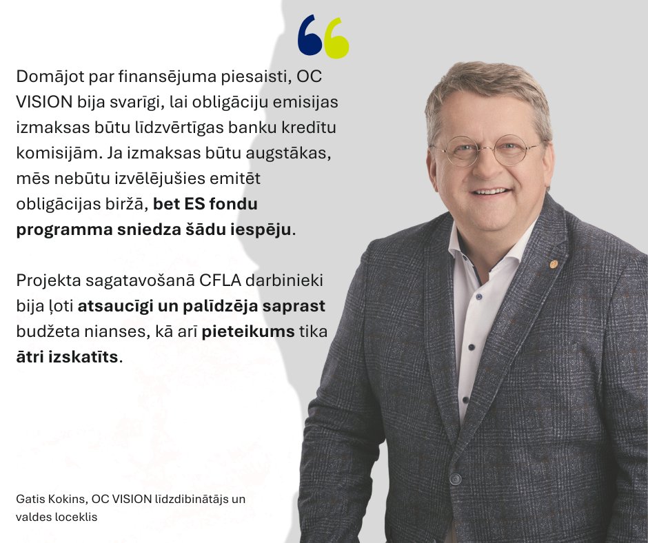 🎉 OC VISION veiksmīgi debitē biržā, piesaistot 10M €! 💶📈

#ESfondi atbalsts palīdzēja sagatavoties kapitāla tirgum un veicināt inovācijas. 

Komersanti var pieteikt savus projektus līdz 31.12.2026.

ℹ️ cfla.gov.lv/lv/1-2-1-3

📖 cfla.gov.lv/lv/jaunums/oc-…