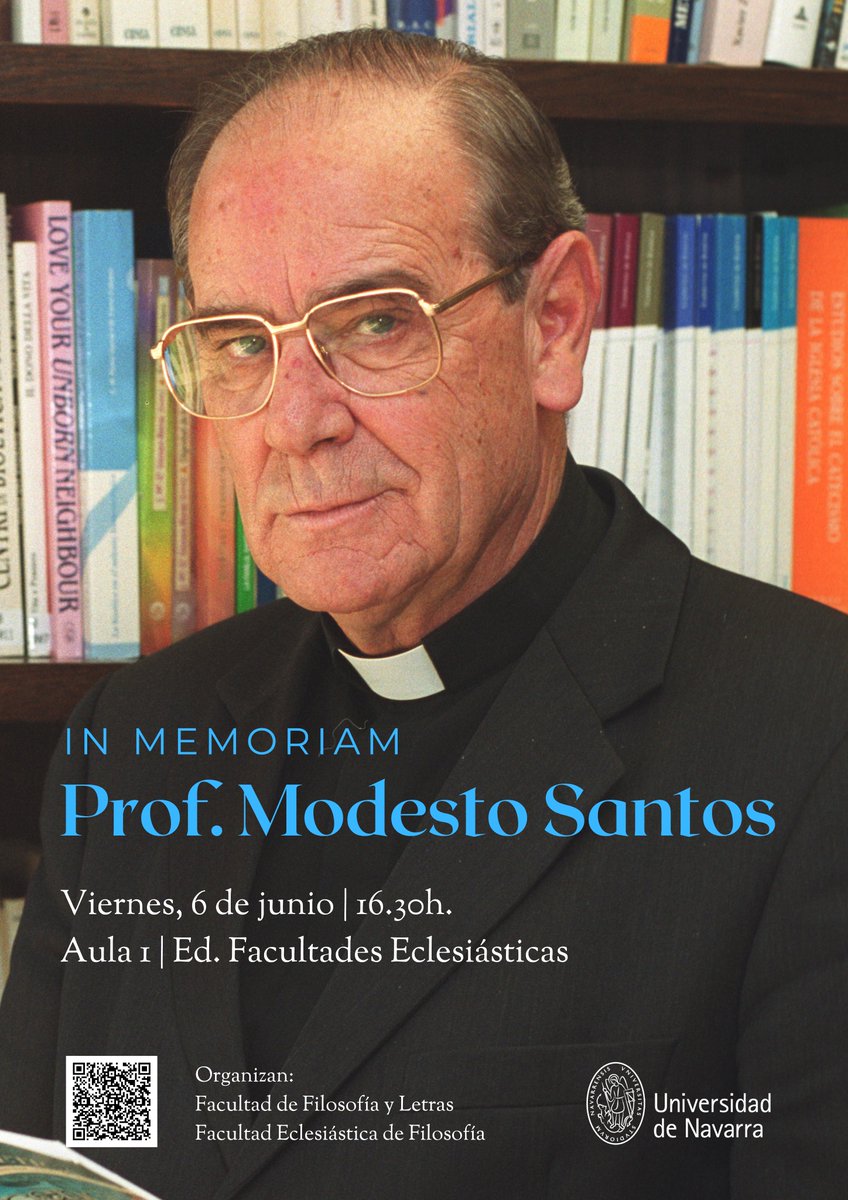 Eclesiásticas (@facesunav) on Twitter photo Modesto Santos, ejemplo de una vida lograda: intelectual vigoroso, sacerdote fiel y figura entrañable
➡️La <a href="/unav/">Universidad de Navarra</a> recuerda al profesor <a href="/fylunav/">Filosofía y Letras</a> y de la Facultad Eclesiástica de Filosofía en el primer aniversario de su fallecimiento
👇
unav.edu/noticias/-/con… Modesto Santos, ejemplo de una vida lograda: intelectual vigoroso, sacerdote fiel y figura entrañable
➡️La <a href="/unav/">Universidad de Navarra</a> recuerda al profesor <a href="/fylunav/">Filosofía y Letras</a> y de la Facultad Eclesiástica de Filosofía en el primer aniversario de su fallecimiento
👇
unav.edu/noticias/-/con…