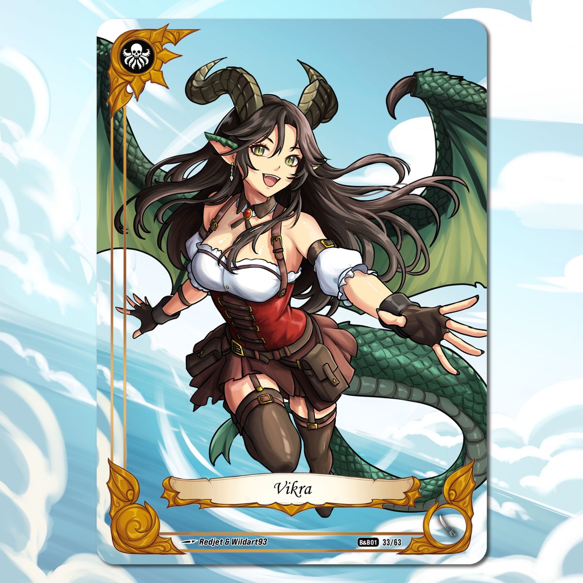 BootynBeauties's tweet image. Danger comes from the sky! One in a hundred Reptilian-born possesses the power of flight and is given the role of Guardian of the sacred lands. Born to defend her people, Vikra chose the path of war, alongside her sister Okra...
Illus. @redjet00 & Wildart93