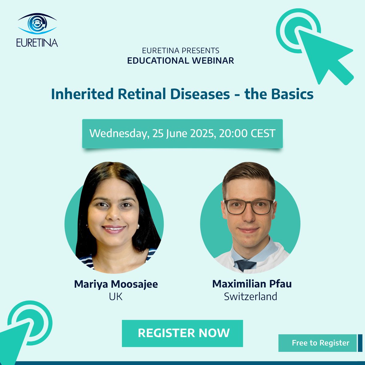 🚨  There is still time to register for TODAY`s EURETINA Educational Webinar!

🗓️ TODAY - Wednesday, 25th June 2025
🕗 20:00 - 21:00 CEST
📍 Virtual (link provided)
💲 Free

🔗 Register now: ow.ly/4c8350W4AJh

#EURETINA #MedicalEducation #Webinar #Ophthalmology #Myopia