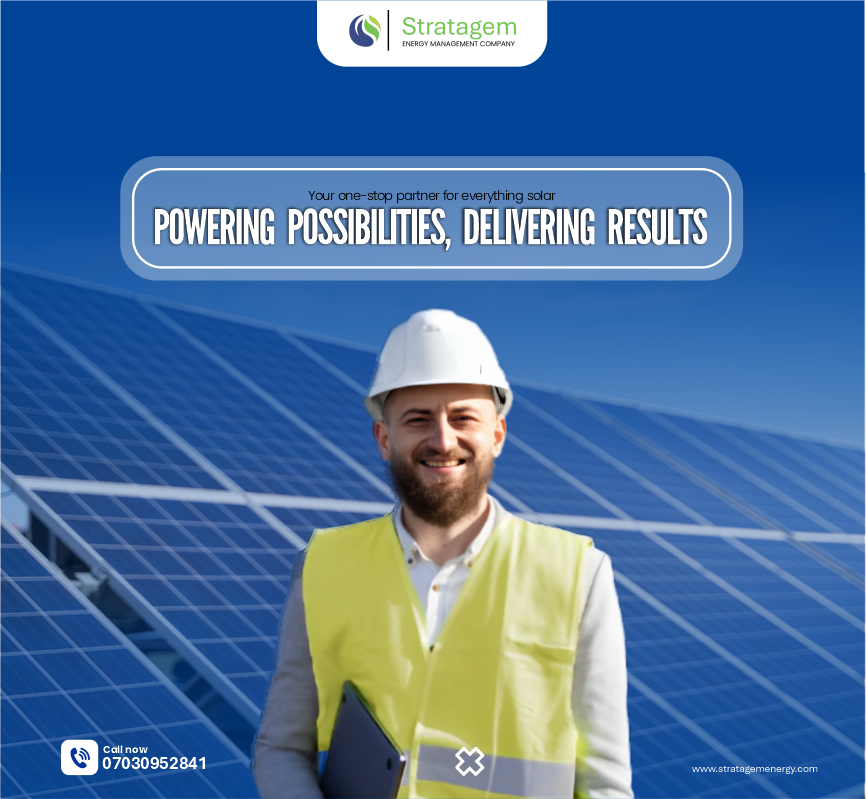 Powering possibilities ⚡️ Delivering results ☀️
Your one-stop partner for everything solar.
📞 07030952841
🌐 stratagemenergy.com

#SolarEnergy #Renewables #CleanTech #EnergySolutions #StratagemEnergy