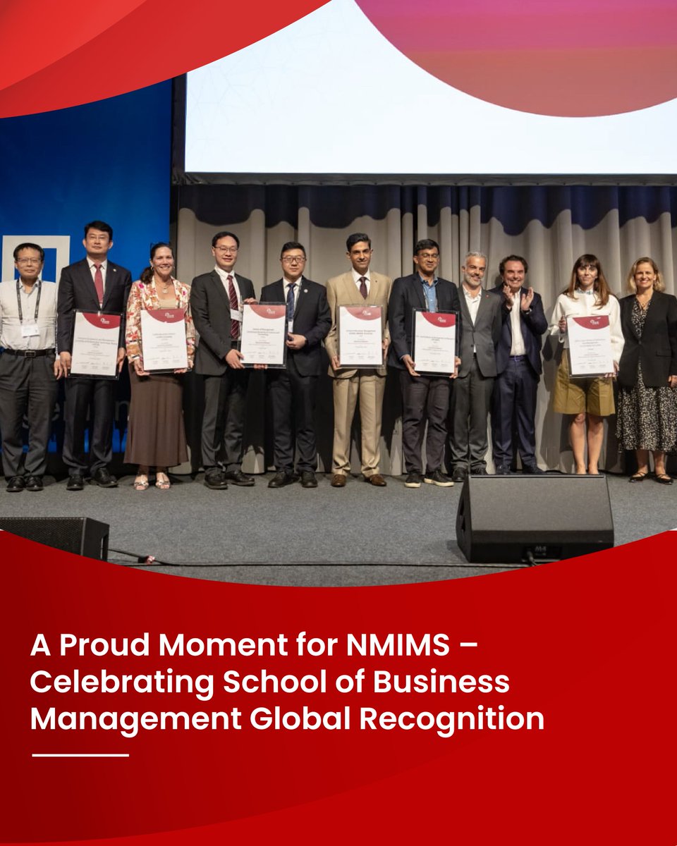 Proud moment for NMIMS SBM! 

We’ve been awarded the EQUIS Accreditation at the EFMD 2025 Conference in Munich. Dr. Arun Sharma received the award on our behalf.

#NMIMS #SBMNMIMS #PDSE #EQUIS #EFMD2025 #ProudMoment #Education
