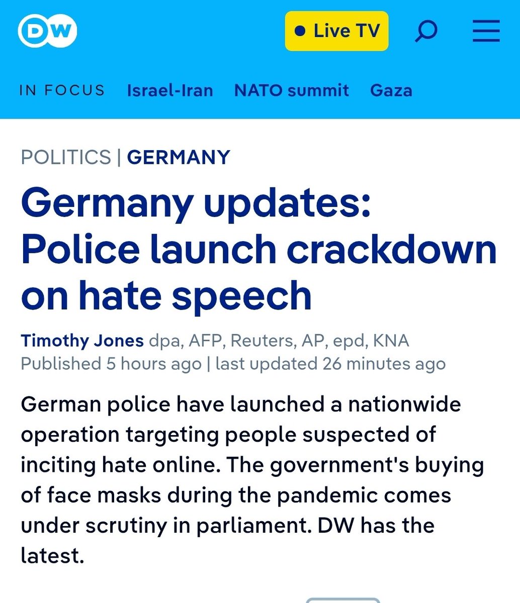 As Germany is falling apart at the seams, politicians open border policies wreaking havoc.

Just like the UK, they're clamping down on you talking about it!