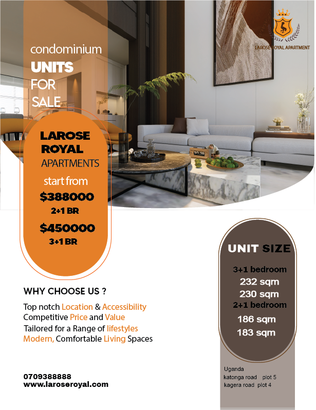 "Experience elegance, comfort, and serenity at LaRose Royal Apartments — where luxury feels like home. 🏡✨ #LaRoseLiving #LuxuryApartments #KampalaHomes" book now <a href="/5000/">りいぶ👻</a> usd.