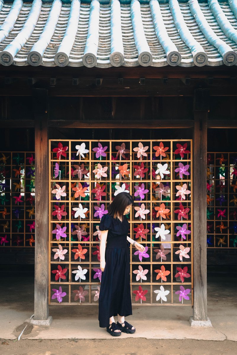 風車のお寺、とても夏を感じた。