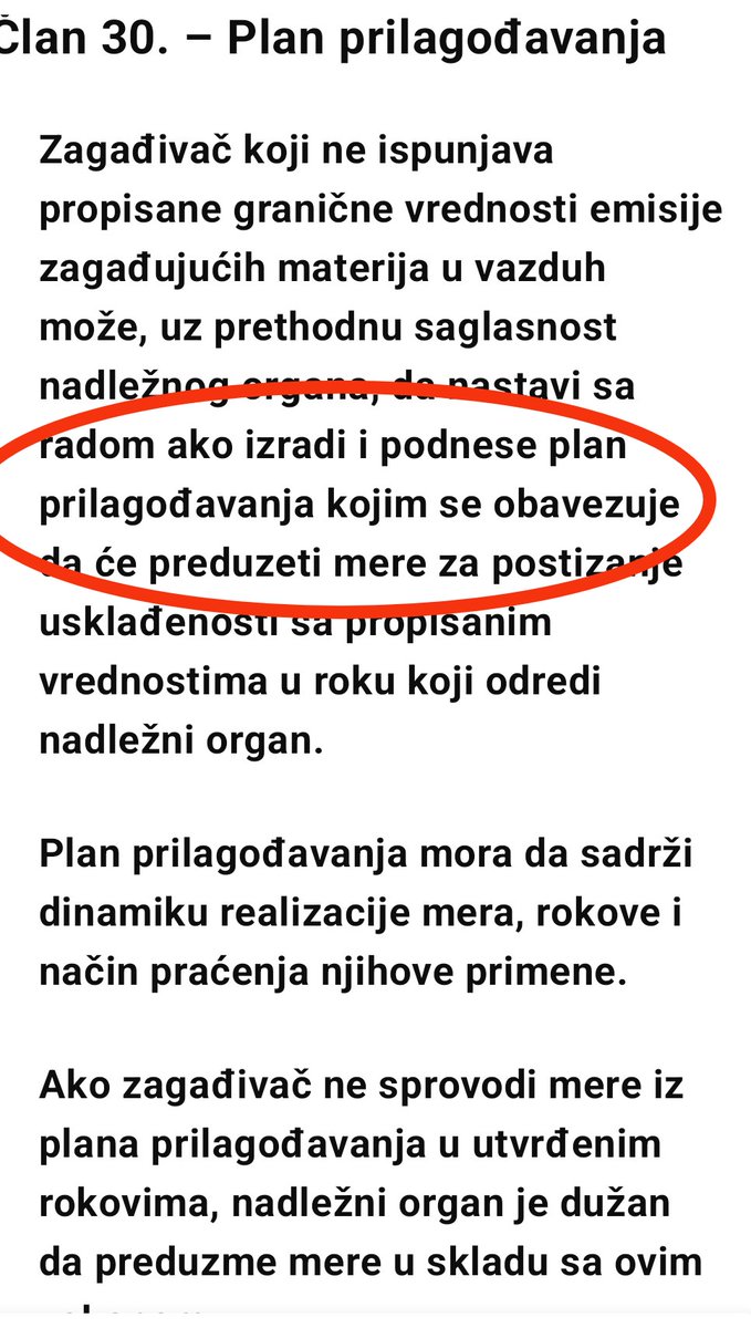 Zakon o zaštiti vazduha ne štiti vazduh , već zagađivače.
Ako truješ dovoljno dugo, dobićeš "plan prilagođavanja" umesto kazne.
Linglong, Rio Tinto

👇 Najsporniji član zakona.
#Zagađenje #Zrenjanin #Linglong #RioTinto #Zakon