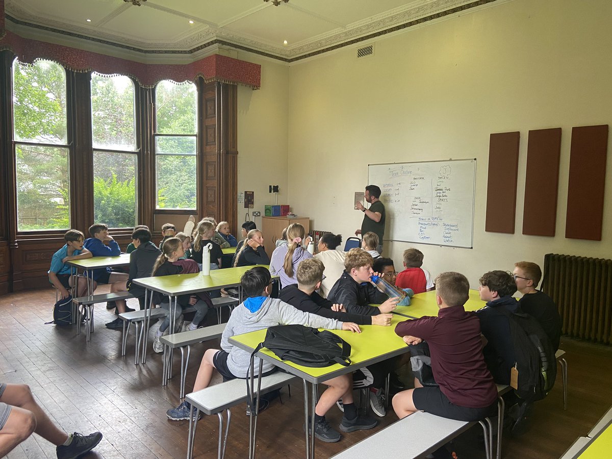 Last team meeting for Y6 before heading home. We’ve had a busy morning of fun activities at Robinwood today😊