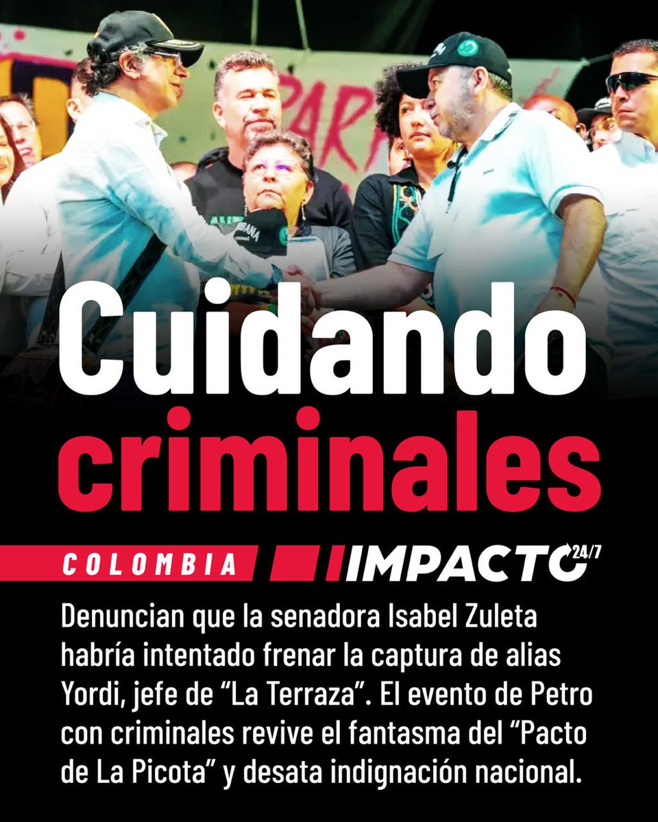 🚨🇨🇴 LA VIRGEN DE LOS SICARIOS | Petro comparte tarima en Medellín con jefes de bandas criminales, mientras su aliada Isabel Zuleta es señalada de interferir en operativos contra Alias Yordi, asesino cabecilla de “La Terraza”. Zuleta refleja el descaro con el que el petrismo