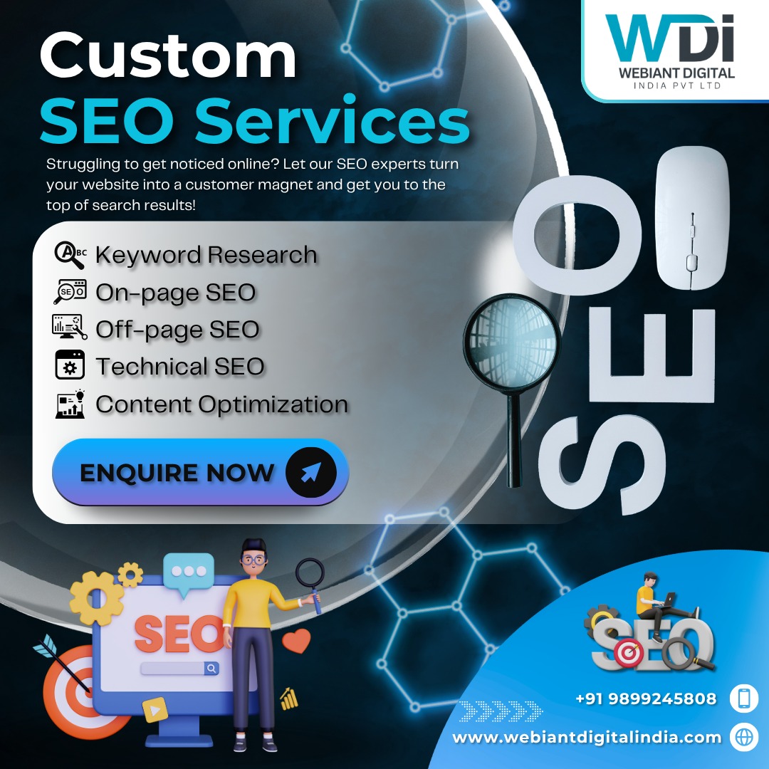 webiantdigital's tweet image. 🚀 Boost Your Online Visibility with Custom SEO Services!
#SEOServices #CustomSEO #WebiantDigital #DigitalMarketingExperts #RankOnGoogle #OnPageSEO #OffPageSEO #TechnicalSEO #GrowOnline #BusinessGrowth #SEOCompanyIndia #SEOExperts #BoostYourBusiness
