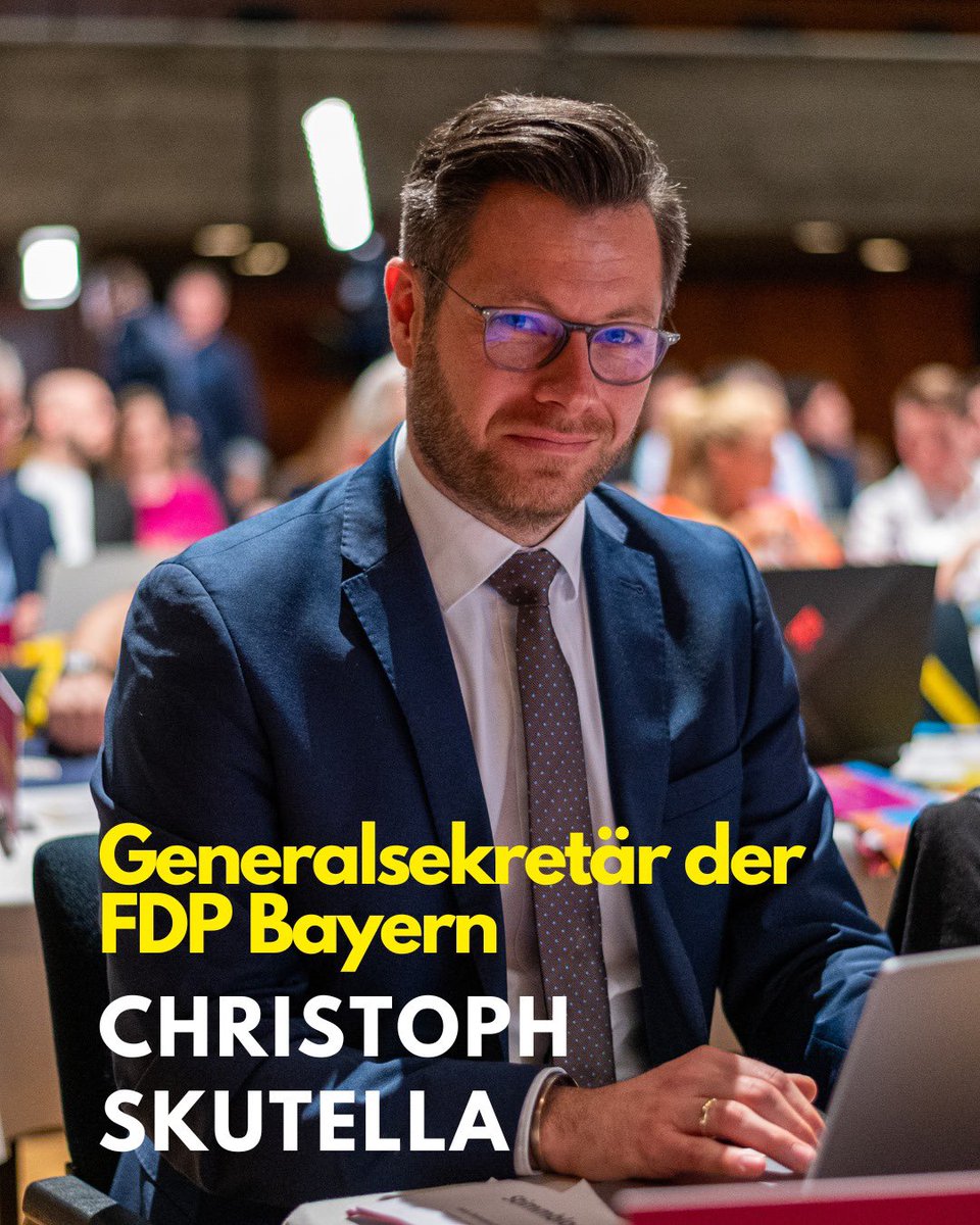 Christoph Skutella (@ch_skutella) on Twitter photo Ich kandidiere erneut als Generalsekretär der @fdpbayern. Unsere Partei muss moderner, mutiger, klarer werden. Liberalismus ist Haltung, nicht Verwaltung. 💛 #FDP #Liberalismus #Neustart Ich kandidiere erneut als Generalsekretär der @fdpbayern. Unsere Partei muss moderner, mutiger, klarer werden. Liberalismus ist Haltung, nicht Verwaltung. 💛 #FDP #Liberalismus #Neustart