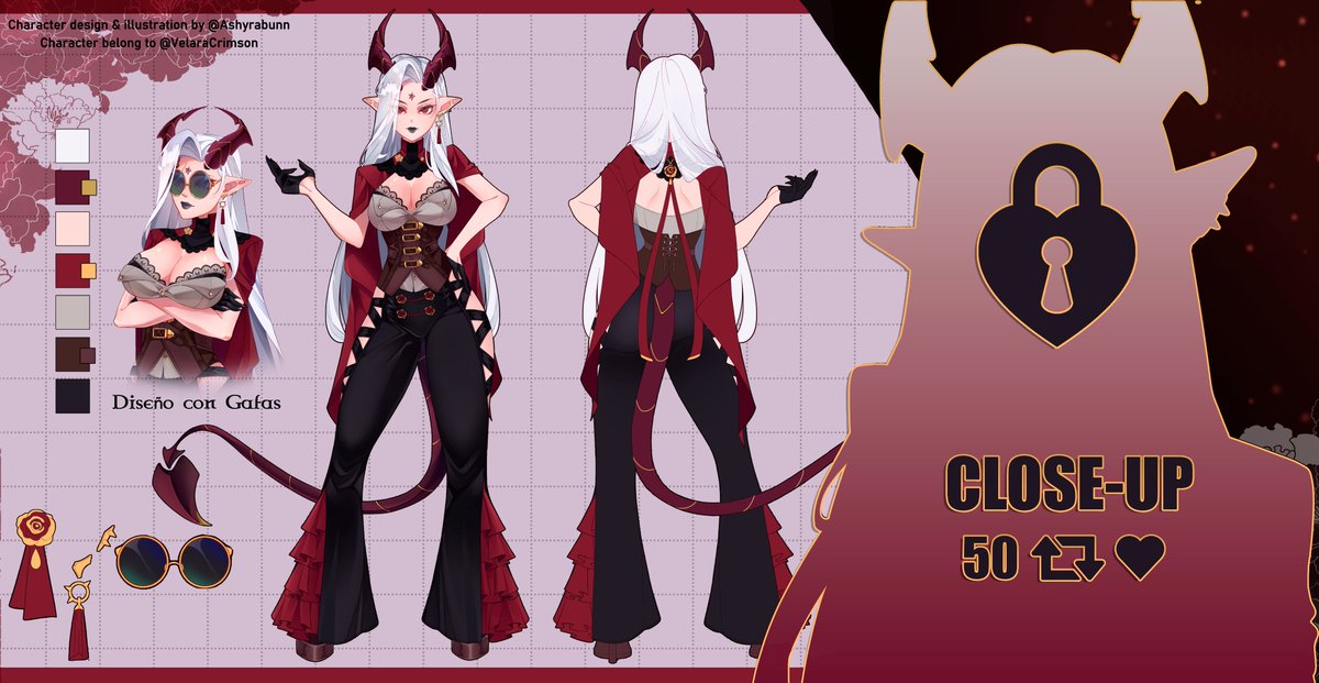 VelaraCrimson's tweet photo. No pensé que lo fueramos a lograr tan rápido 🤔 
Pero... Felicidades Queridos lo habeis logrado🎉 Se ha desbloqueado el modelo completo 🔓 y espero que os guste  🥰 

¿Seremos capaces de llegar al Close Up que hizo mi preciosa mamá @AshyraBunn ? 🫢 

#VtuberES #VTuberUprising https://t.co/loDu7Xu8lr