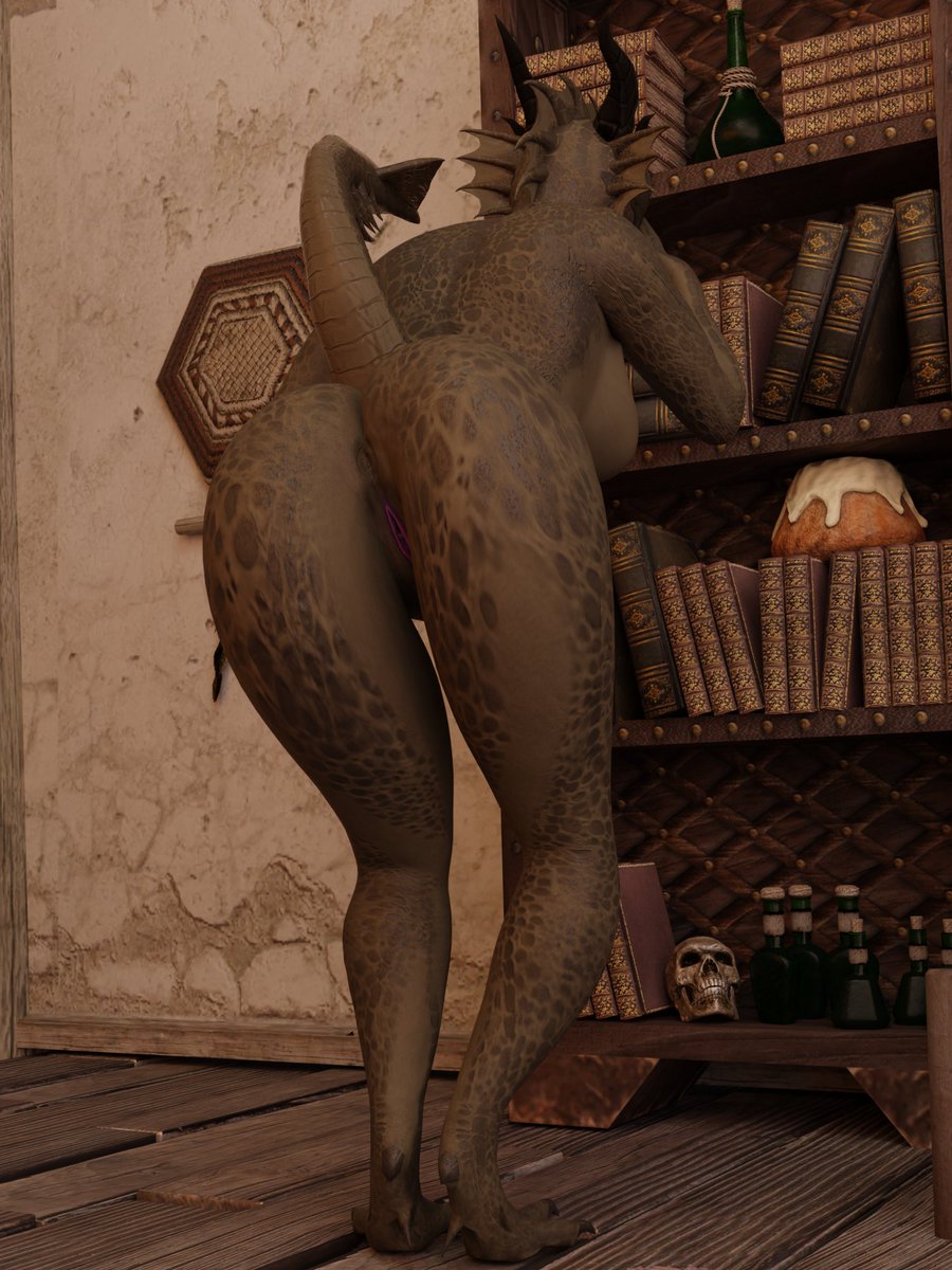 I wonder what book she is looking for 🤔

Model by <a href="/varodainsfw/">Varodai</a> 
Drakeena belongs to <a href="/LegendOfJan/">LegendOfJan</a> 
Scene by open3dlab.com/project/f5608a…