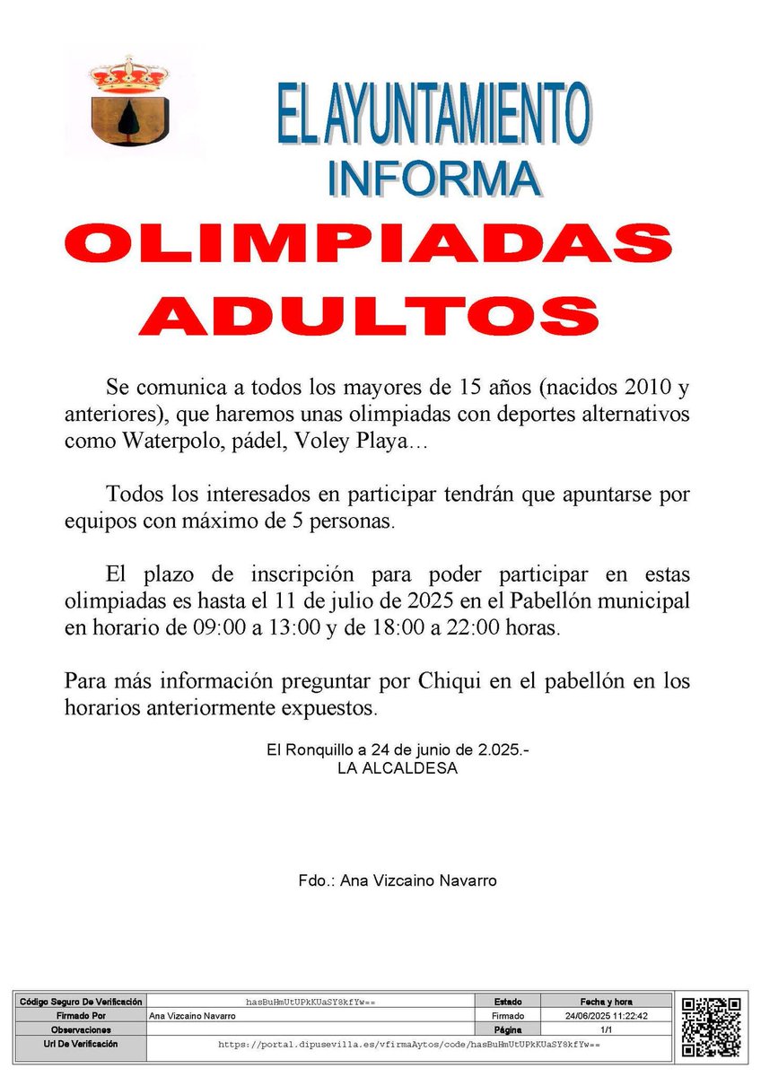 Ayto. El Ronquillo (@aytoelronquillo) on Twitter photo 