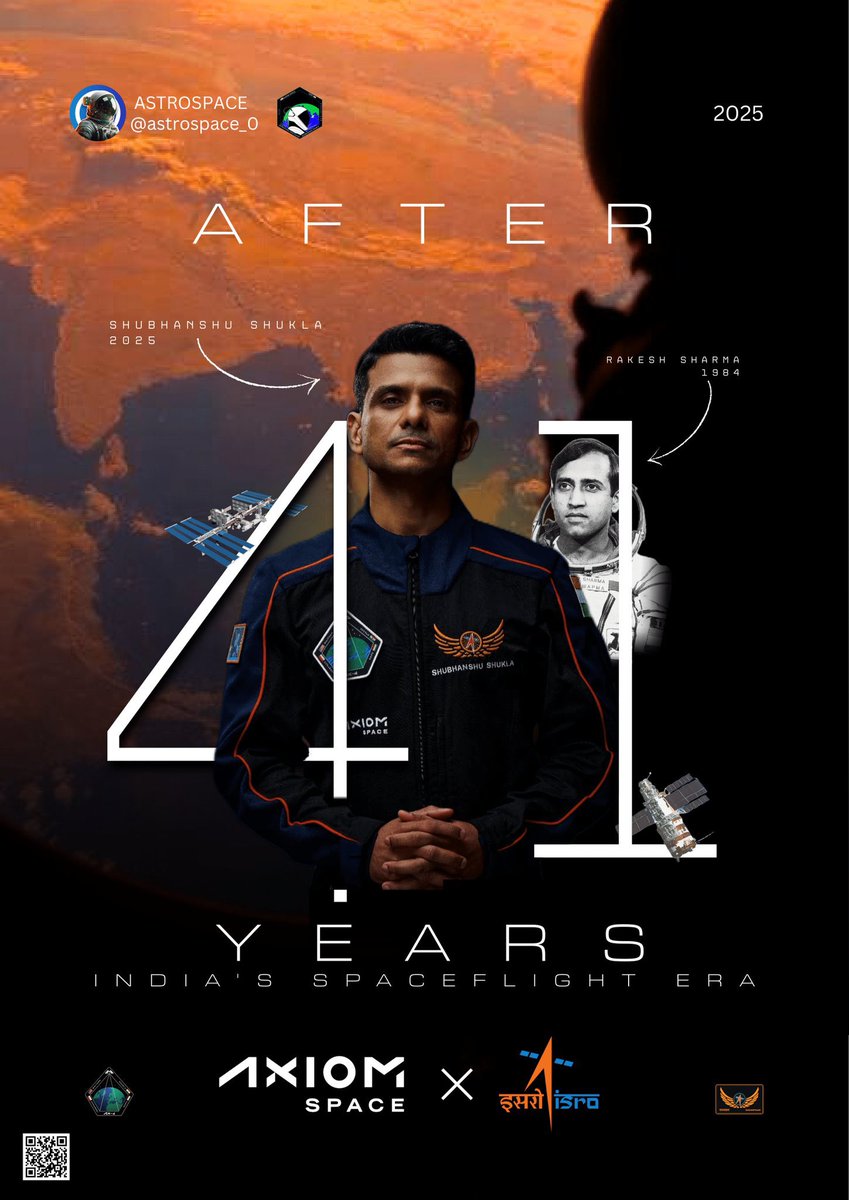 Bebasbankerz's tweet image. Congratulations and proud moment for India, after 41 years, in the space, Shubhanshu Shukla, a new chapter in the Indian Space Mission. 👏👏👏🌌🛸🇮🇳🇮🇳
#ISRO #NASA