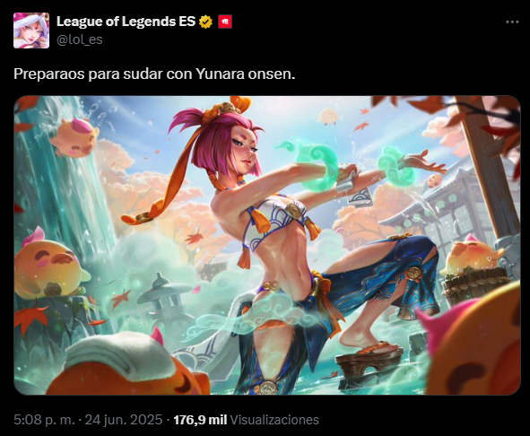 samushoter's tweet photo. @DumbsYT THE spanish league post is even worse:
"Be ready to sweat with Yunara"
BRO I'M READY TO GET S(W)EATED BY HER (on my face) https://t.co/6Yu8OJR56o