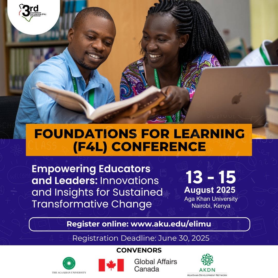 Don’t miss your chance to join the 2025 Foundations for Learning (F4L) Conference — a key platform for educators, policymakers, and researchers to explore innovations and strategies for inclusive, tech-driven education in Kenya, Uganda, and Tanzania.
Register now:
