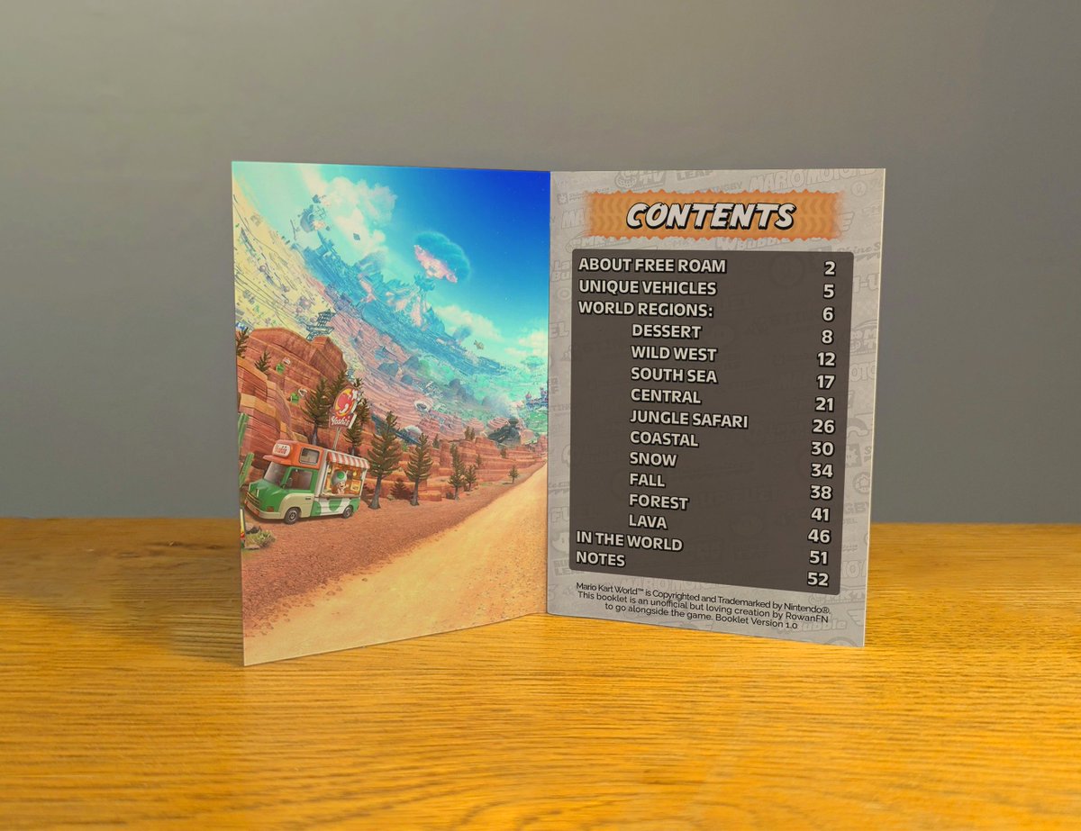 RowanFN's tweet photo. The Explorapedia is now available.

52 pages of information, P-Switch Missions, Peach Medallions, ? Switches, for you to check off your Free Roam completed!

https://t.co/3YmWdPvnca

#MarioKartWorld #MKWORLD #NintendoSwitch2 #Nintendo  #switchcorps #Switch2  #MBPUK https://t.co/vqvqhNojzu