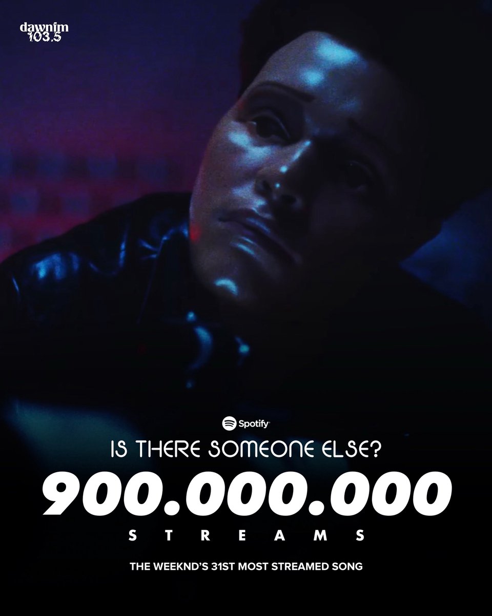 The Weeknd’s 'Is There Someone Else?' has reached 900 million streams on Spotify!

It’s his 31st most streamed song.