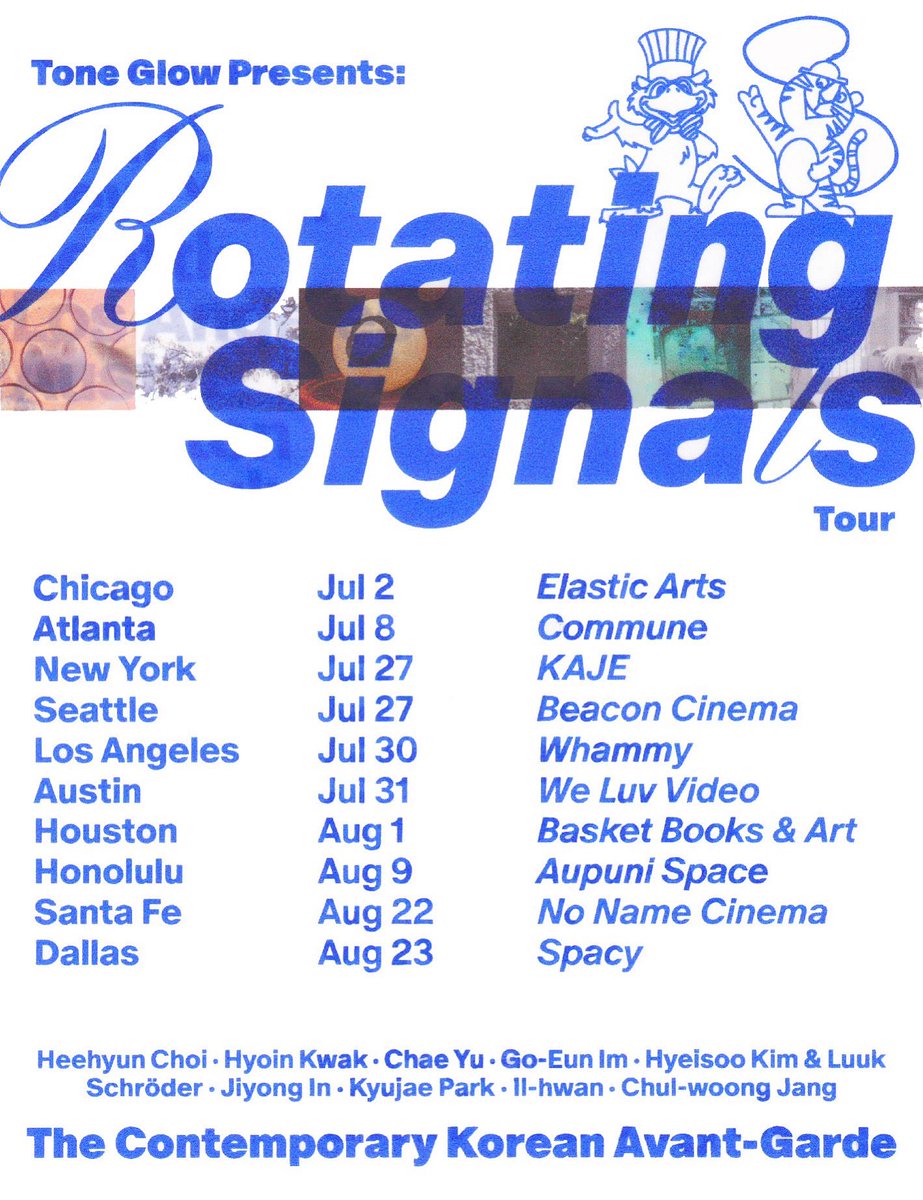 I’m excited to announce “Rotating Signals,” a traveling program of 10 short films highlighting the contemporary landscape of Korean avant-garde film. All films will be shown digitally and most are showing in the US for the very first time. More info below. Flyer by Si Weon Kim.