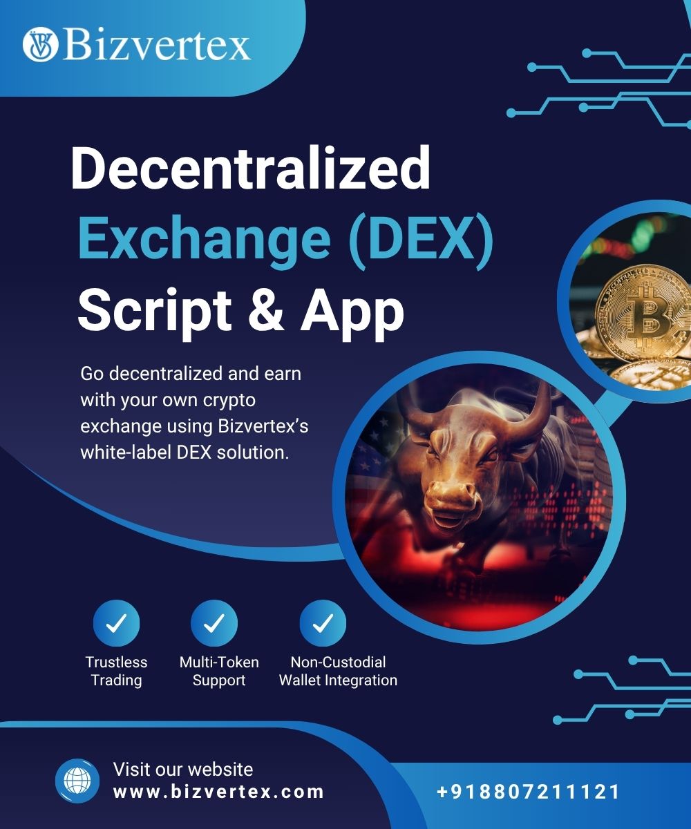 bizvertex's tweet image. With #Bizvertex’s #DEXscript, startups can launch a #decentralizedexchange that’s fast, secure, &amp;amp; fully customizable

&amp;gt; Powered by smart contracts
&amp;gt; Multi-network support (#Ethereum, #BSC, #Polygon, #Arbitrum, #Solana)
&amp;gt; Noncustodial #trading

Free demo - bizvertex.com/decentralized-…