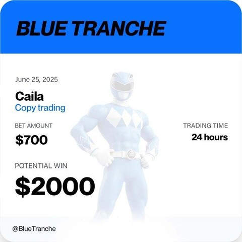 🔵 Blue Tranche unlocks elite trading strategies for everyone.

With a 💰 $700 allocation into Caila | CopyTrading, users can earn up to $2,000 in just 24 hours — all by leveraging high-performance bots like AIXBT.

Copy the experts. Reap the gains.

Powered by <a href="/TrancheVest/">TrancheVest ®</a>