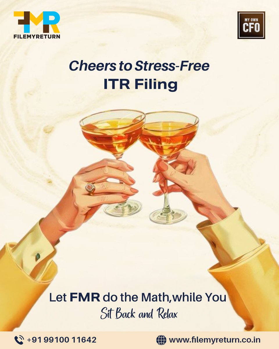 Filemyreturn2's tweet image. File your ITR hassle-free with FilemyReturn!
Use coupon code &quot;JUN10&quot; and level up your tax game today. 🚀
#ITRFiling #FileMyReturn #TaxSeason #TaxSaving #IncomeTaxIndia #CouponCode #SmartFiling #FinancialFreedom #TaxPlanner #WealthManagement #CertifiedFinancialAdvisor