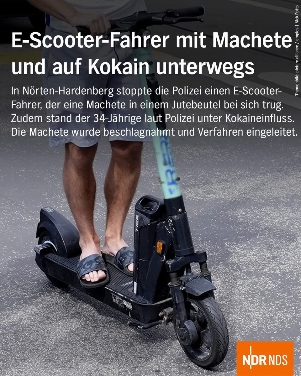 Wer fährt mit Kokain und Machete auf einen E-Scooter durch die Gegend? 🧐