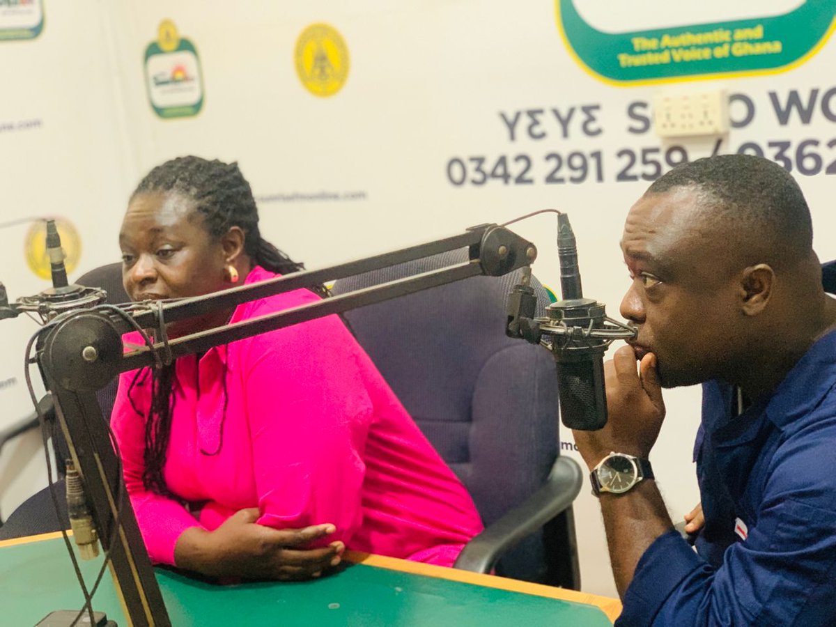 1/2 Today, the CEO of the Environmental Protection Authority, Prof. Nana Ama Browne Klutse, and the Eastern Regional Director, Mr. Sydney Kwaku Danso, were live on GBC Sunrise FM 106.7MHz, hosted by Mr. Stephen Ampem Darko-Koranteng to discuss key environmental issues, including: