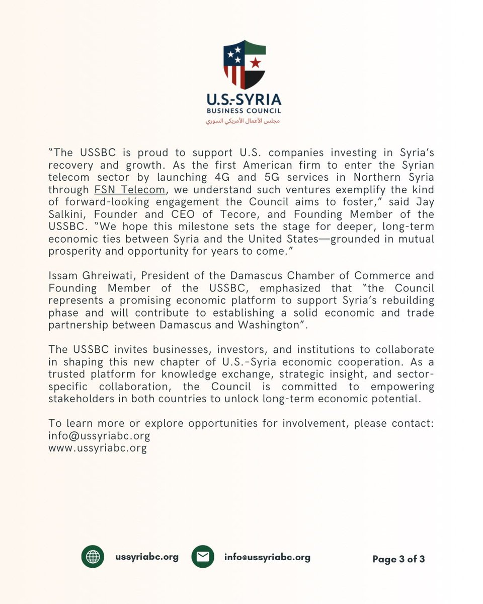 U.S. - SyriaBusinessCouncil tweet media